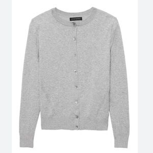 Banana Republic Stretch Cotton Cardigan in Heather Gray